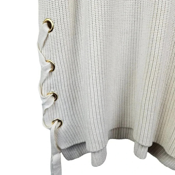 Michael Kors Sleeveless Tunic Mock Neck Ivory Cream Sweater Dress Size Small - Picture 7 of 11